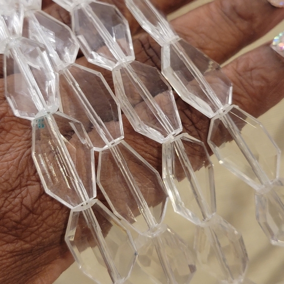 Clear Cut 4-Strand Necklace w/ Goldtone Lobster Clasp - Picture 5 of 5